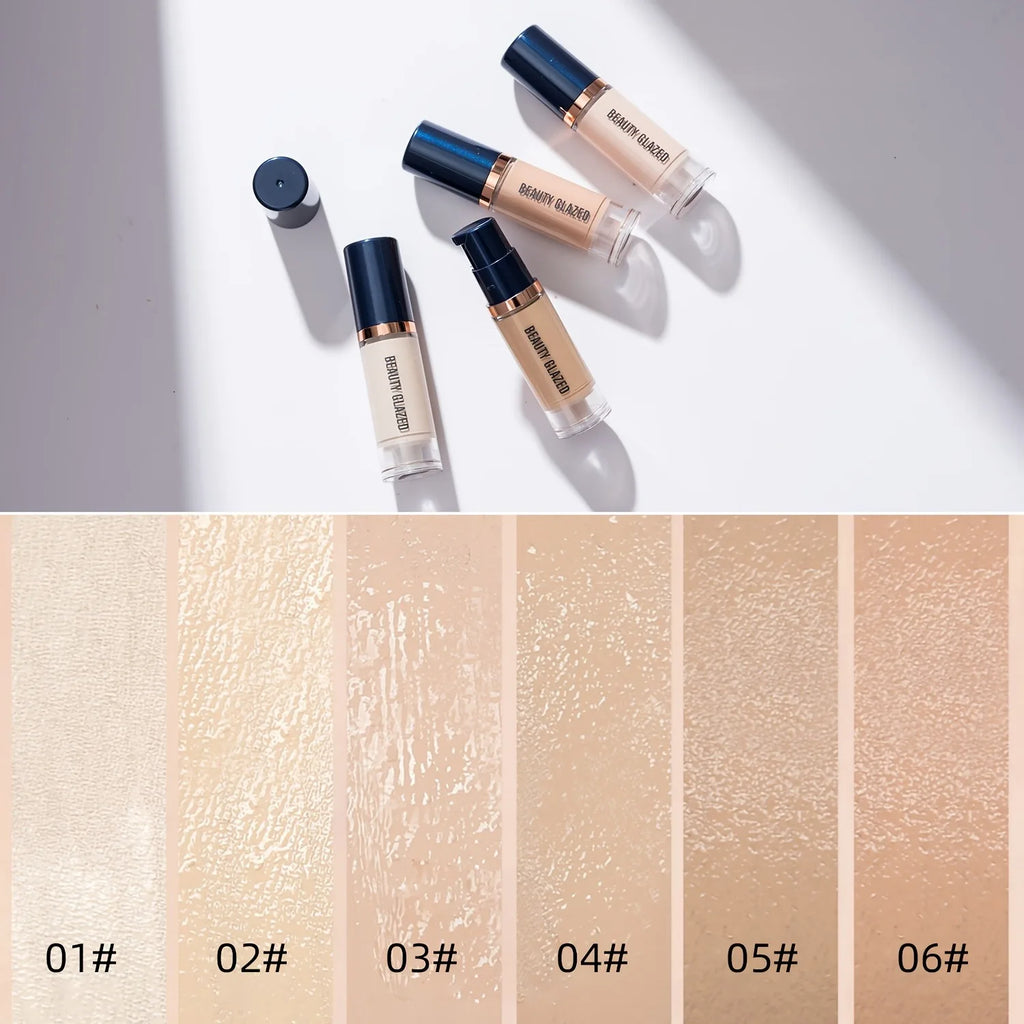 Beauty Glazed Liquid Foundation & Concealer (6 Colors) – Full Coverage Waterproof Makeup | Long-Lasting Natural Finish