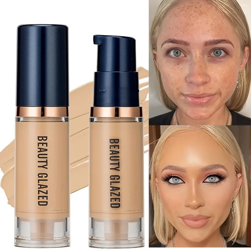 Beauty Glazed Liquid Foundation & Concealer (6 Colors) – Full Coverage Waterproof Makeup | Long-Lasting Natural Finish