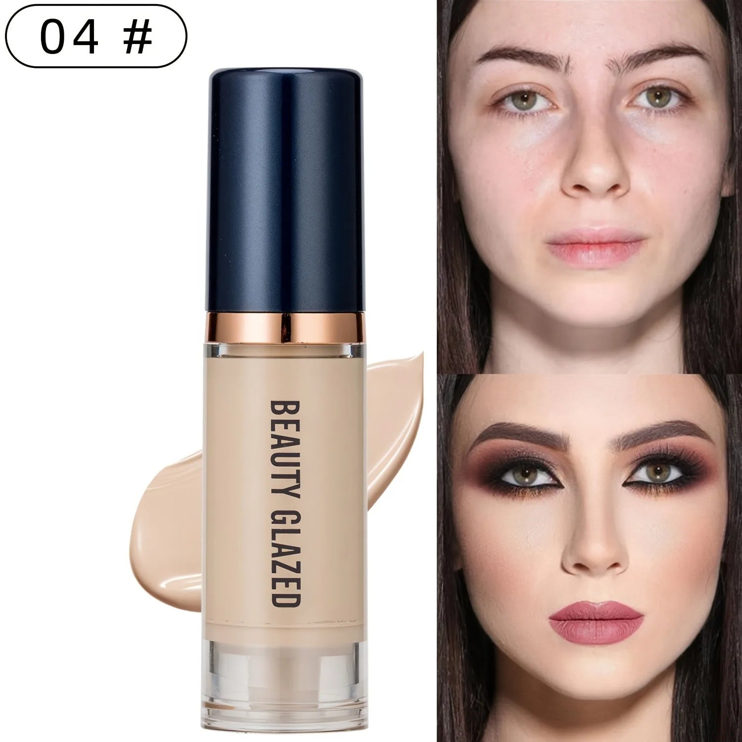 Beauty Glazed Liquid Foundation & Concealer (6 Colors) – Full Coverage Waterproof Makeup | Long-Lasting Natural Finish