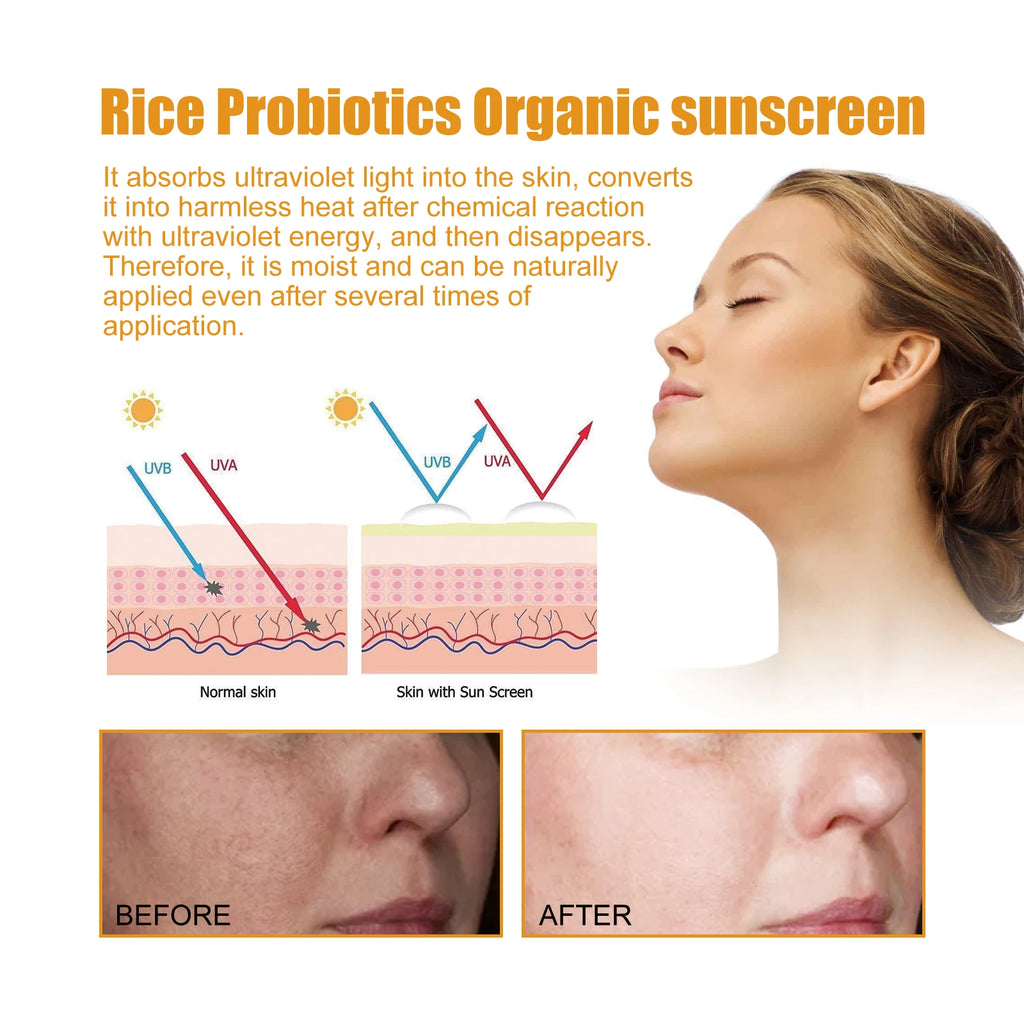 Jaysuing 40g Summer Probiotic Organic Sunscreen Outdoor Isolation Uv Protection Spf 50 Moisturizing Whiten Skin Body Sunblock