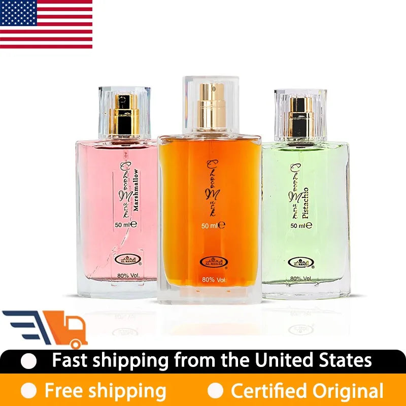 Al-Rehab Choco Musk Marshmallow Pistacho Eau de Parfum Spray 50ML Lasting Aromatic Gourmand Fragrance Perfume Pheromones Cologne