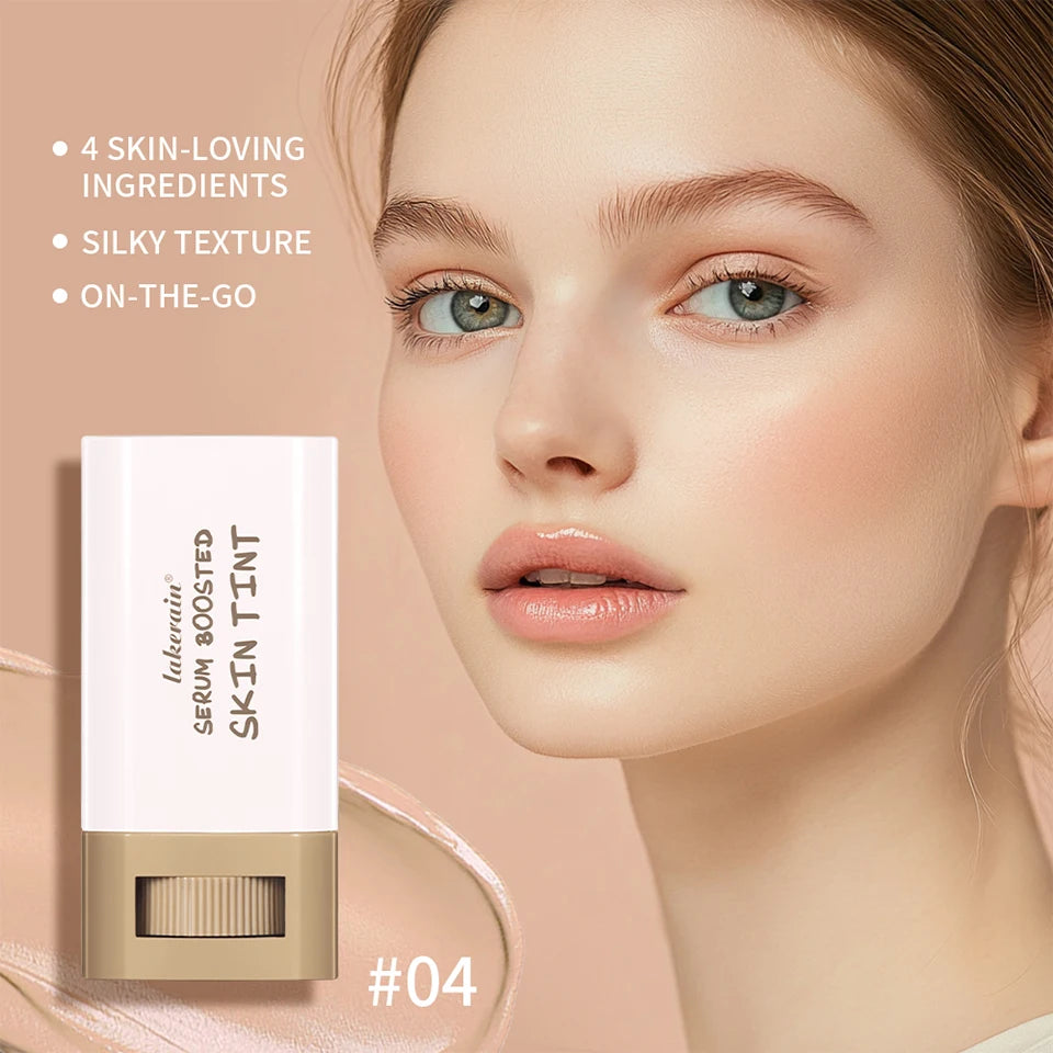 Skin Tint Stick – Waterproof Tinted Serum Foundation Balm | Nourishing Face Contour & Lightweight Makeup Stick for Natural Glow