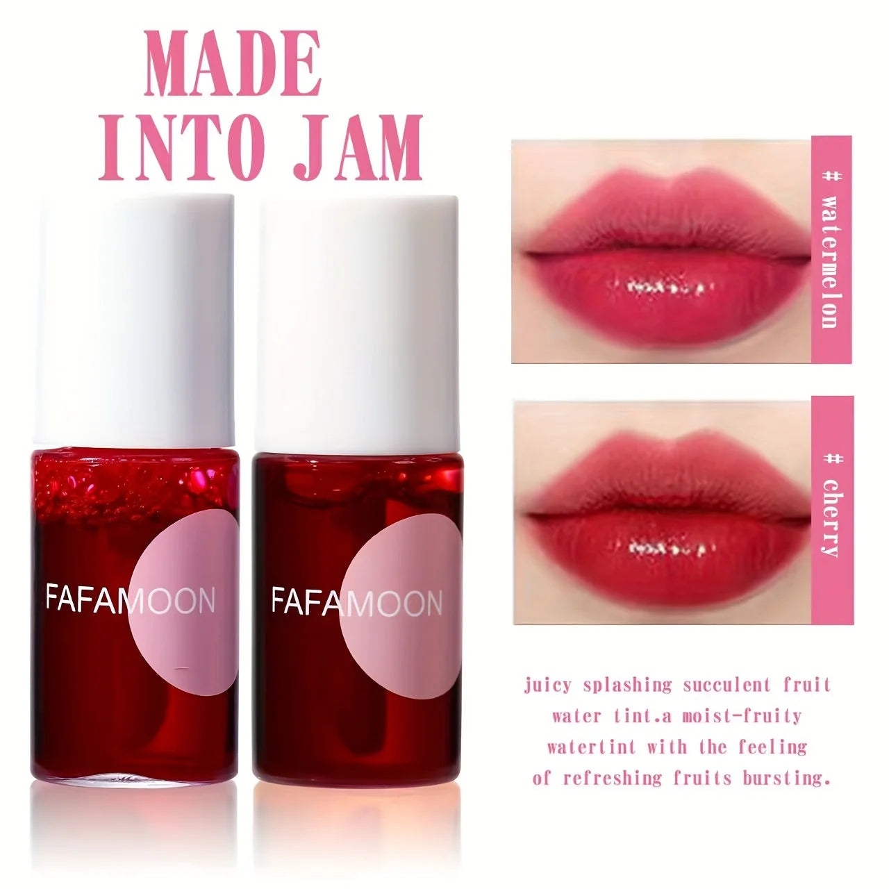 Fruity Lip Tint Water Gloss (4 Colors) – Moisturizing Waterproof Liquid Lipstick | Non-Sticky, High Pigment & Long-Lasting Shine