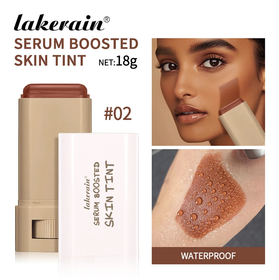 Skin Tint Stick – Waterproof Tinted Serum Foundation Balm | Nourishing Face Contour & Lightweight Makeup Stick for Natural Glow