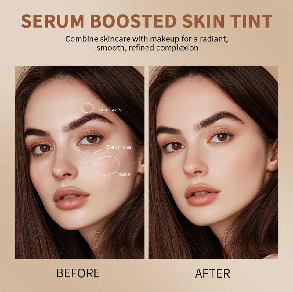 Skin Tint Stick – Waterproof Tinted Serum Foundation Balm | Nourishing Face Contour & Lightweight Makeup Stick for Natural Glow