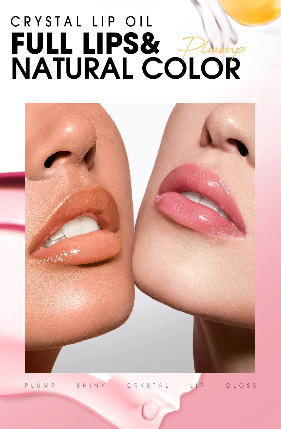 O.TWO.O Lip Oil Gloss | Hydrating Plumping Lip Balm – Non-Sticky, Glossy Shine & Natural Tint