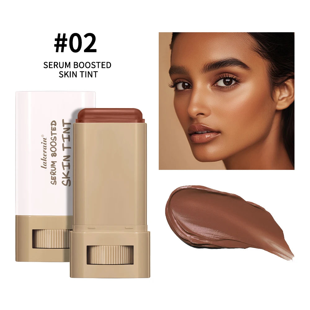 Skin Tint Stick – Waterproof Tinted Serum Foundation Balm | Nourishing Face Contour & Lightweight Makeup Stick for Natural Glow