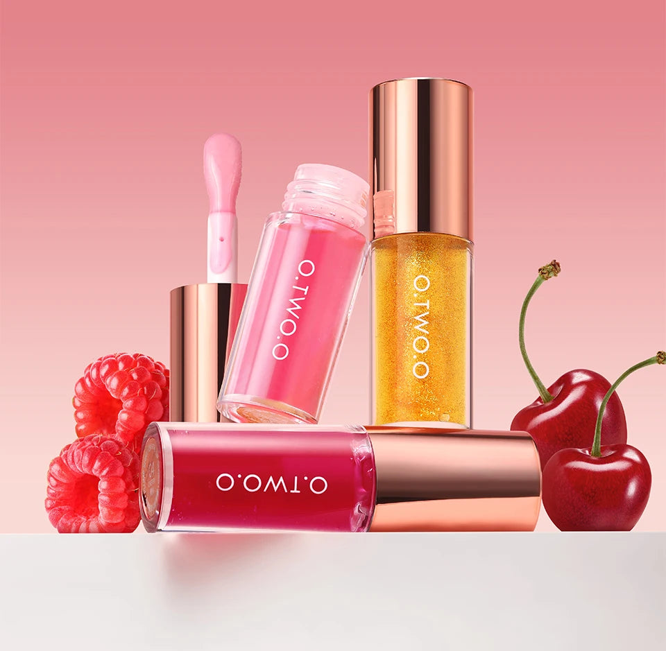 O.TWO.O Lip Oil Gloss | Hydrating Plumping Lip Balm – Non-Sticky, Glossy Shine & Natural Tint