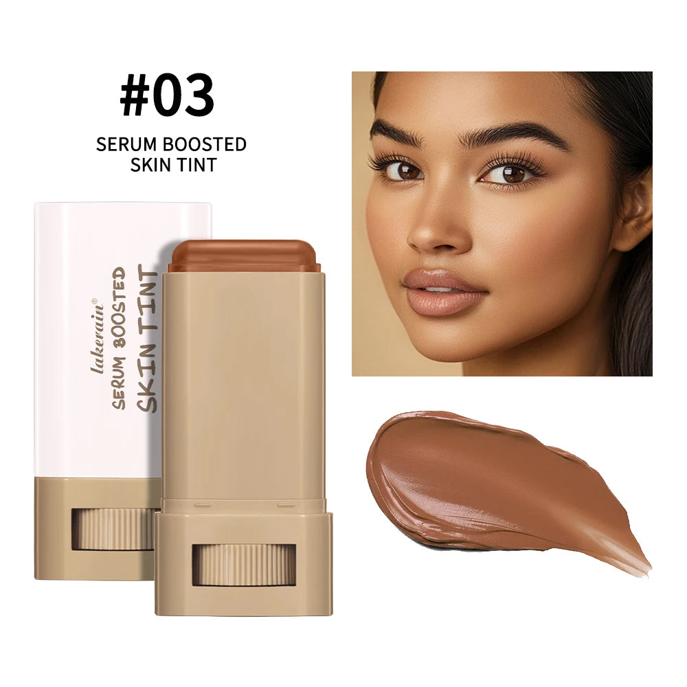 Skin Tint Stick – Waterproof Tinted Serum Foundation Balm | Nourishing Face Contour & Lightweight Makeup Stick for Natural Glow