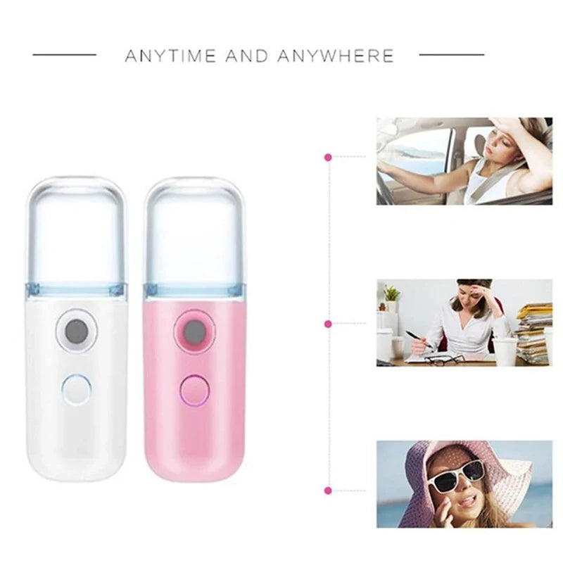 Nano Mister 30ml Portable Facial Sprayer | USB Rechargeable Mini Face Humidifier for Instant Skin Hydration