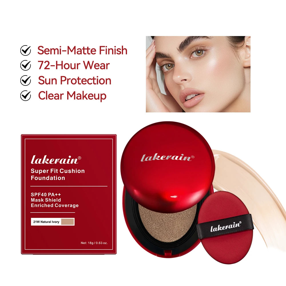 Sunscreen Cushion Foundation SPF | Full Coverage Waterproof Long-Lasting Concealer Cushion Makeup