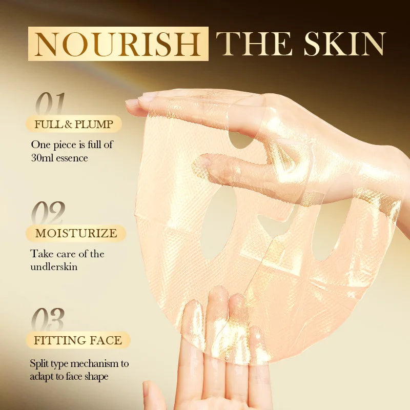 SADOER Golden Collagen Face Mask | Hydrating Anti-Aging Sheet Mask for Wrinkles & Radiant Skin