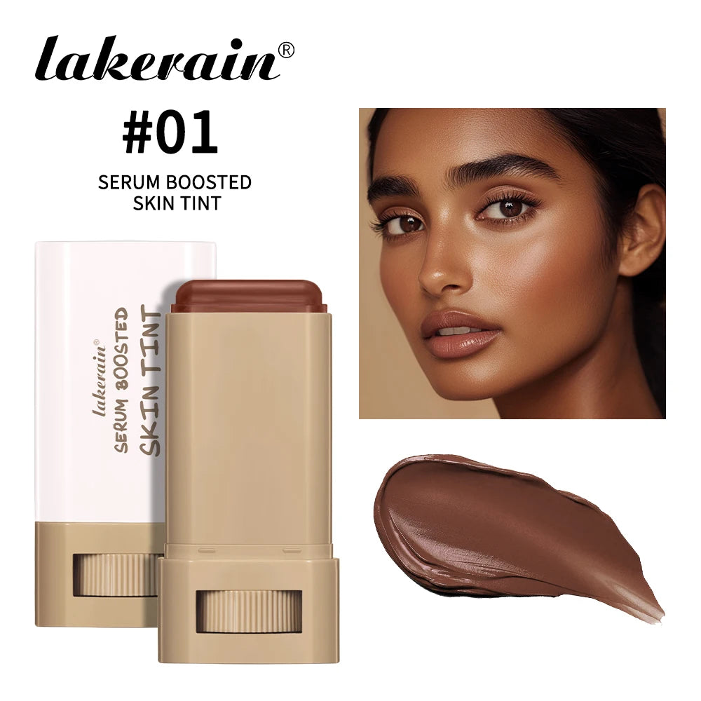 Skin Tint Stick – Waterproof Tinted Serum Foundation Balm | Nourishing Face Contour & Lightweight Makeup Stick for Natural Glow