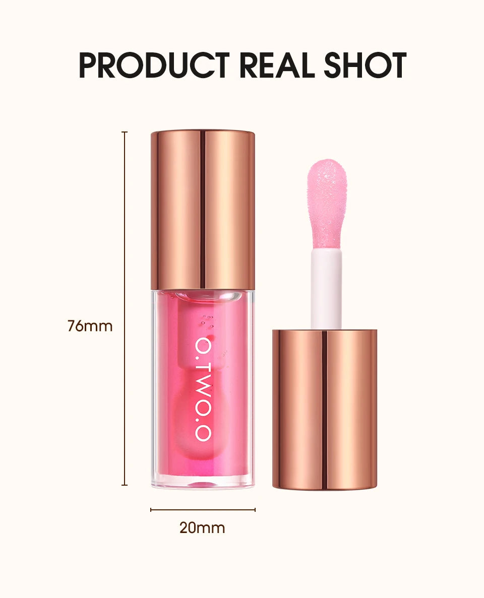 O.TWO.O Lip Oil Gloss | Hydrating Plumping Lip Balm – Non-Sticky, Glossy Shine & Natural Tint