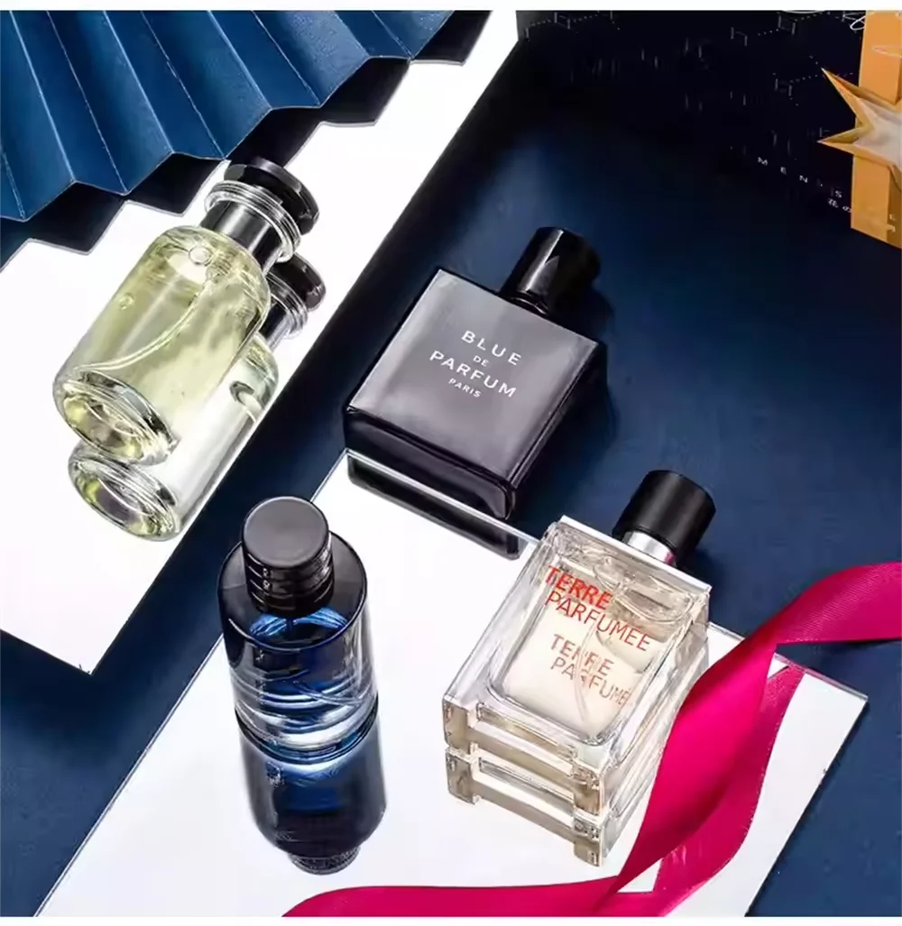 4Pcs Set Luxury Brand Perfume Men Cologne Parfums Homme Gift Box  100ml Perfumes Masculinos Natural Floral Fruity Scent Spray