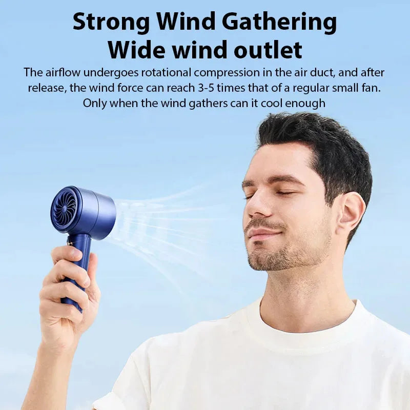 Mini Handheld Fan USB Rechargeable – Portable High-Speed Cooling Fan for Travel, Outdoor & Daily Use