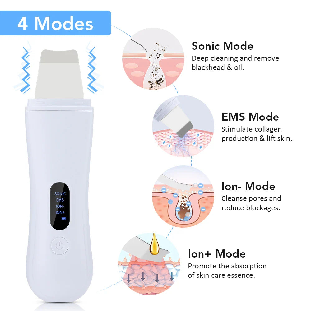 Ultrasonic Skin Scrubber ✨ | Deep Pore Cleansing & Blackhead Remover 💖