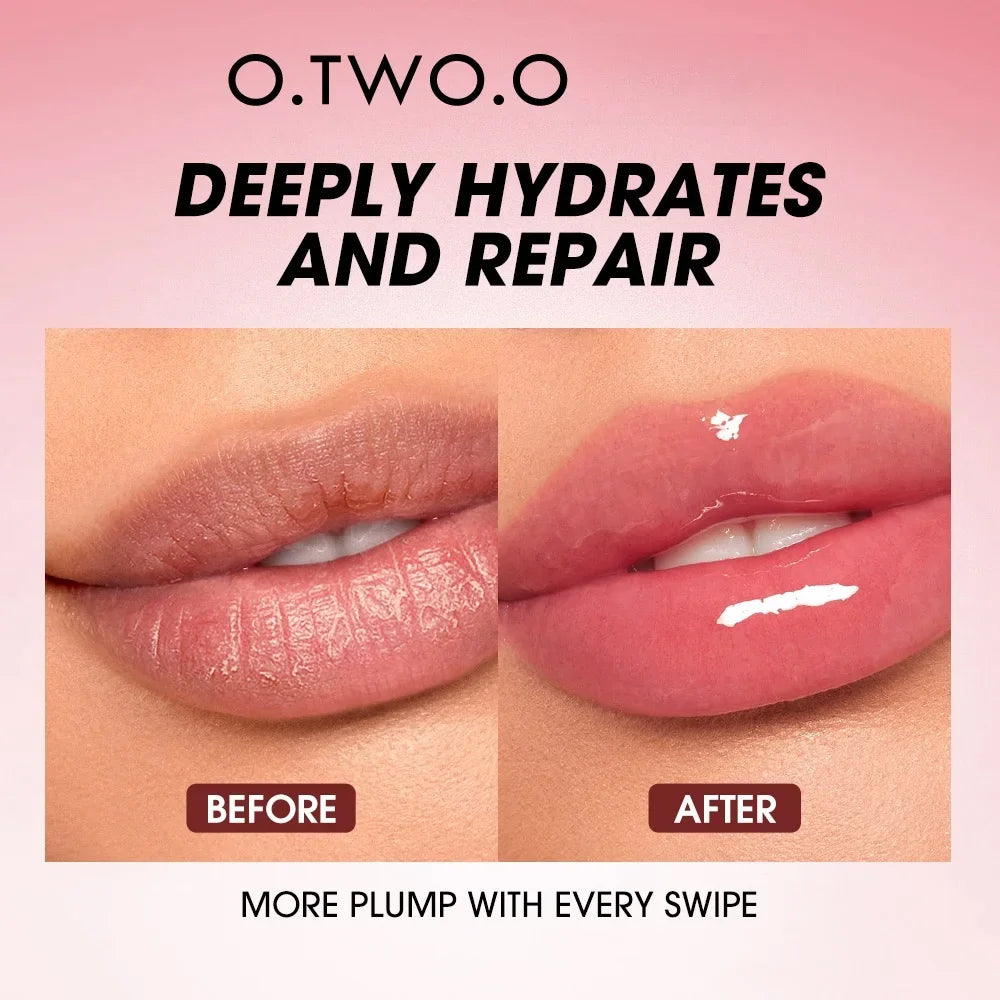 O.TWO.O Lip Oil Gloss | Hydrating Plumping Lip Balm – Non-Sticky, Glossy Shine & Natural Tint