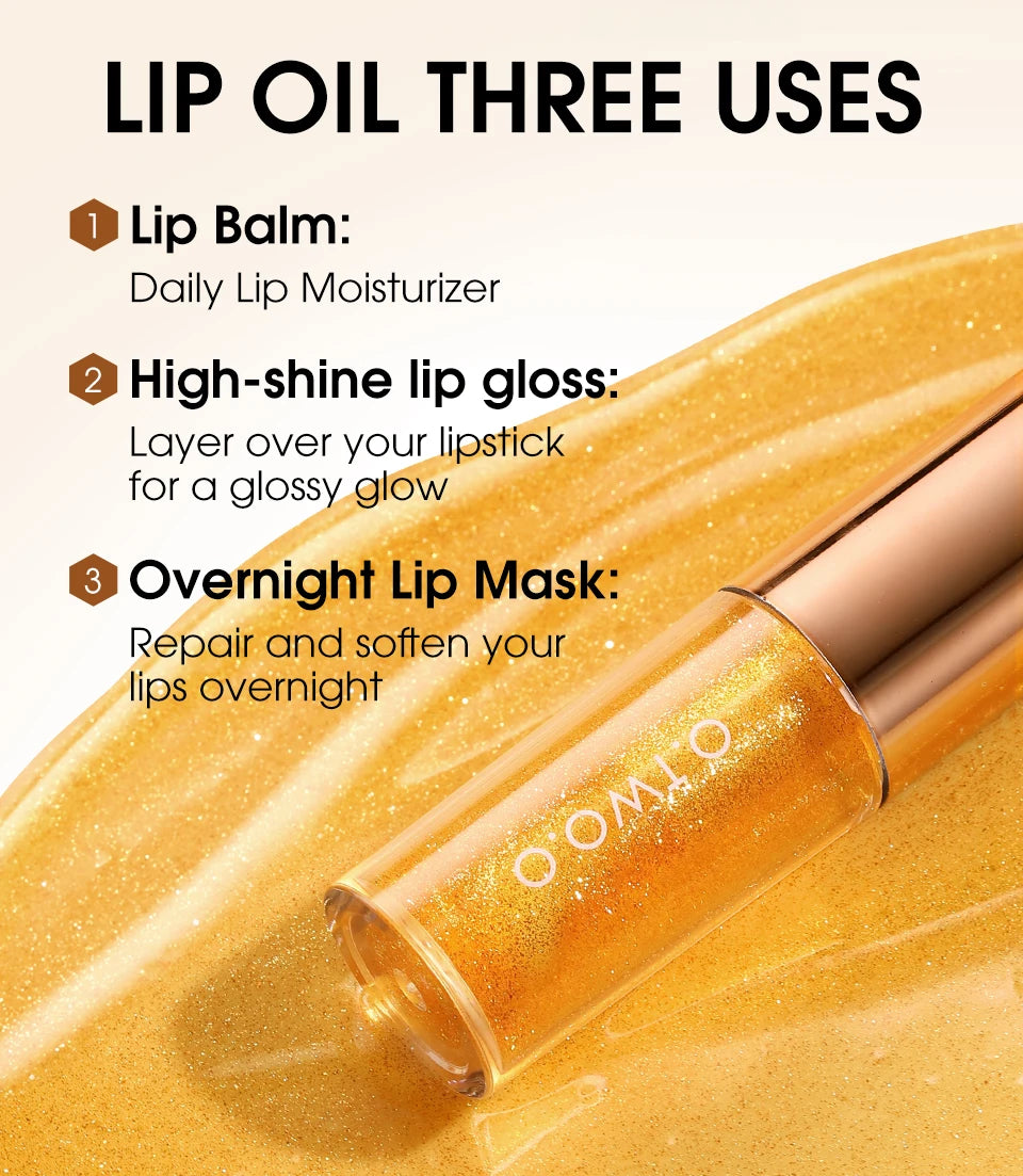 O.TWO.O Lip Oil Gloss | Hydrating Plumping Lip Balm – Non-Sticky, Glossy Shine & Natural Tint
