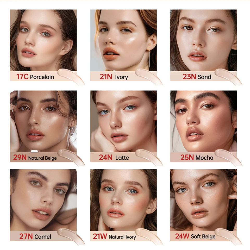 Sunscreen Cushion Foundation SPF | Full Coverage Waterproof Long-Lasting Concealer Cushion Makeup