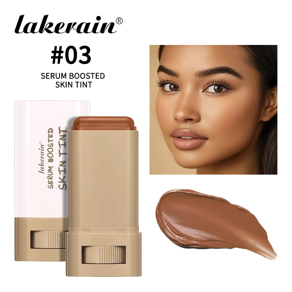 Skin Tint Stick – Waterproof Tinted Serum Foundation Balm | Nourishing Face Contour & Lightweight Makeup Stick for Natural Glow