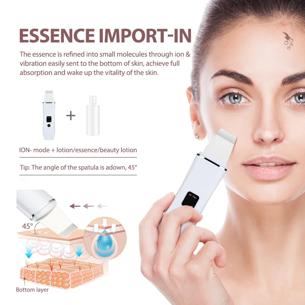 Ultrasonic Skin Scrubber ✨ | Deep Pore Cleansing & Blackhead Remover 💖
