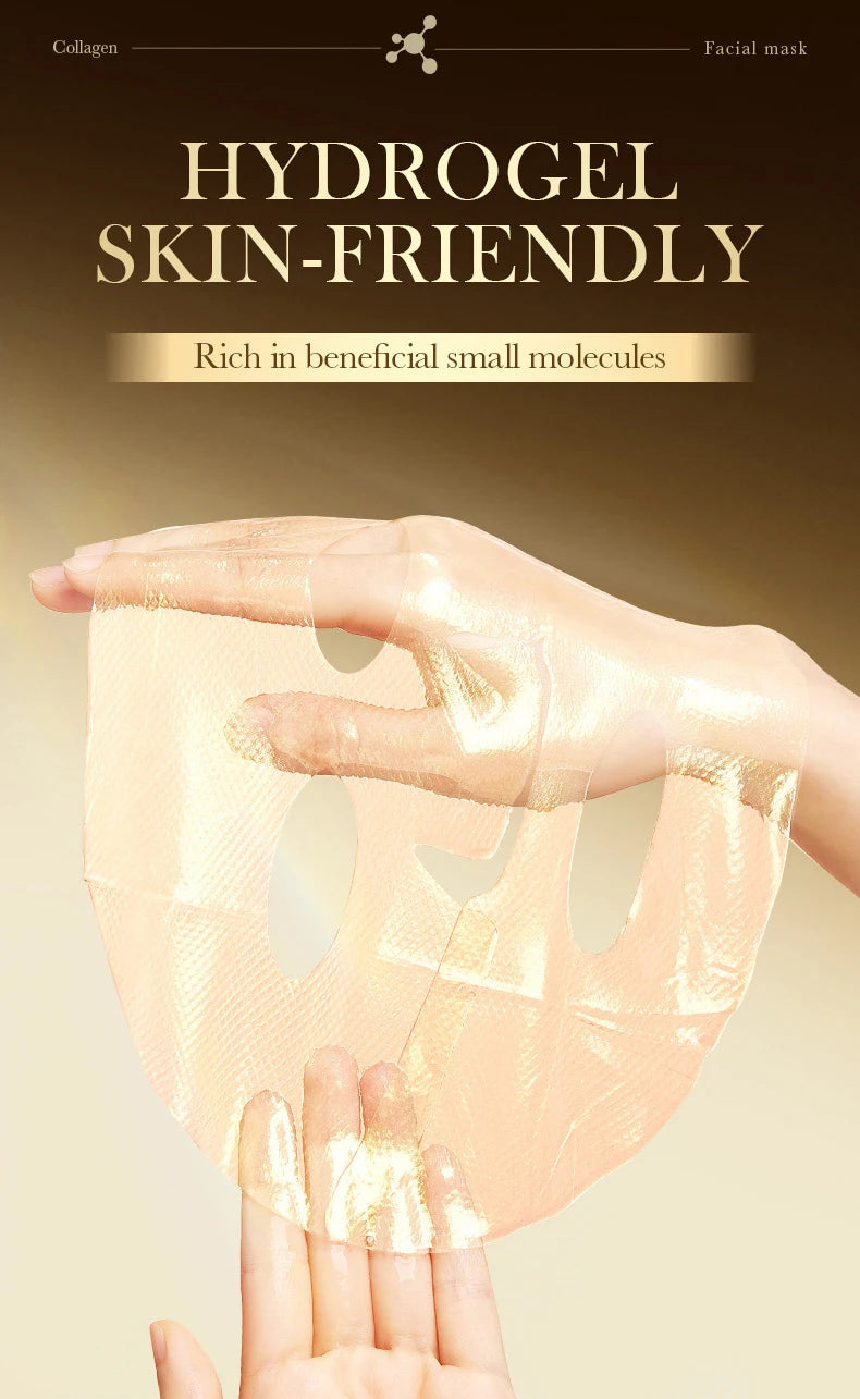 SADOER Golden Collagen Face Mask | Hydrating Anti-Aging Sheet Mask for Wrinkles & Radiant Skin