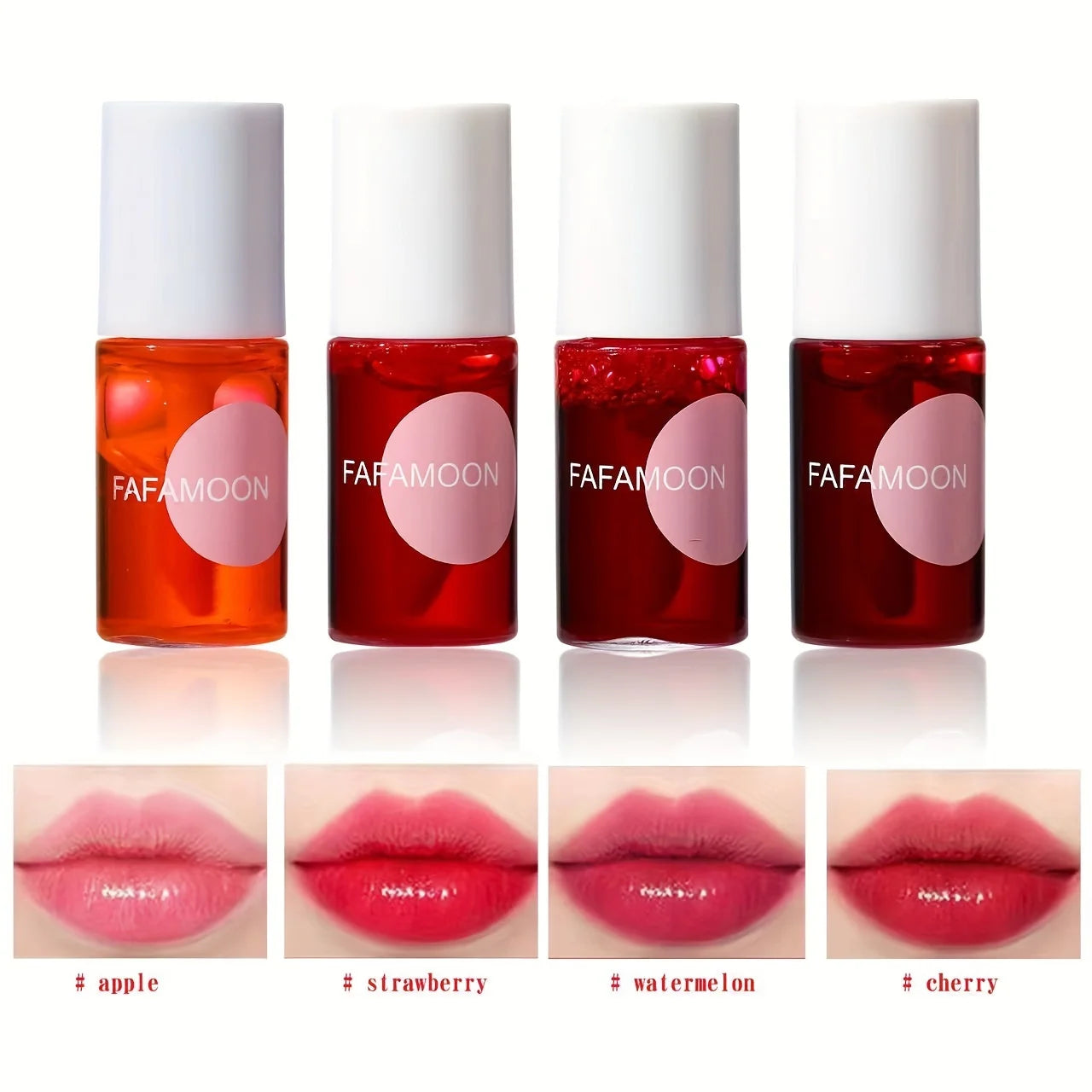 Fruity Lip Tint Water Gloss (4 Colors) – Moisturizing Waterproof Liquid Lipstick | Non-Sticky, High Pigment & Long-Lasting Shine