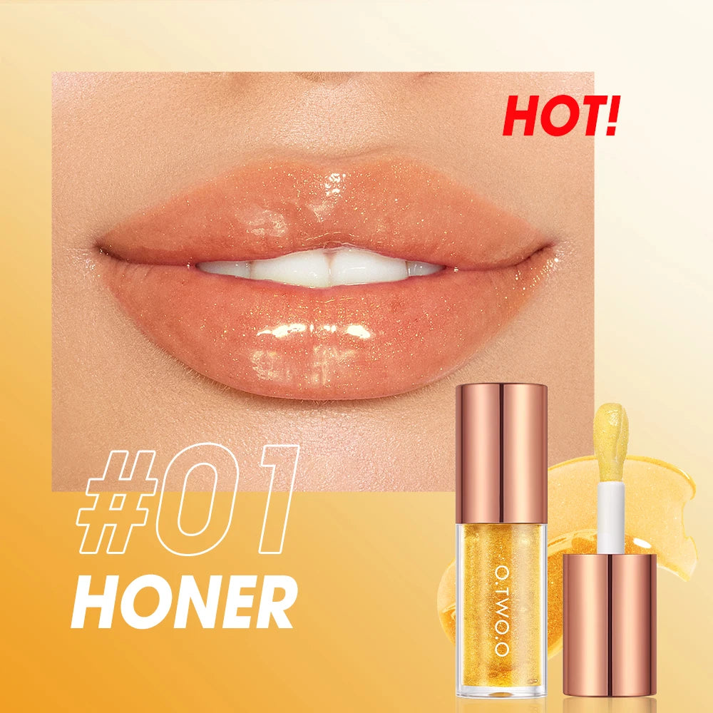 O.TWO.O Lip Oil Gloss | Hydrating Plumping Lip Balm – Non-Sticky, Glossy Shine & Natural Tint