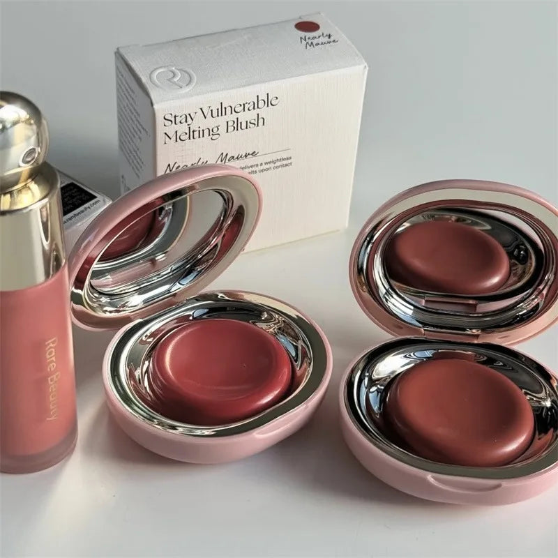 Melting Cream Blush & Highlighter – Soft Matte & Pearlescent Glow | Hydrating Cream Makeup for Cheeks & Lips (2-in-1)