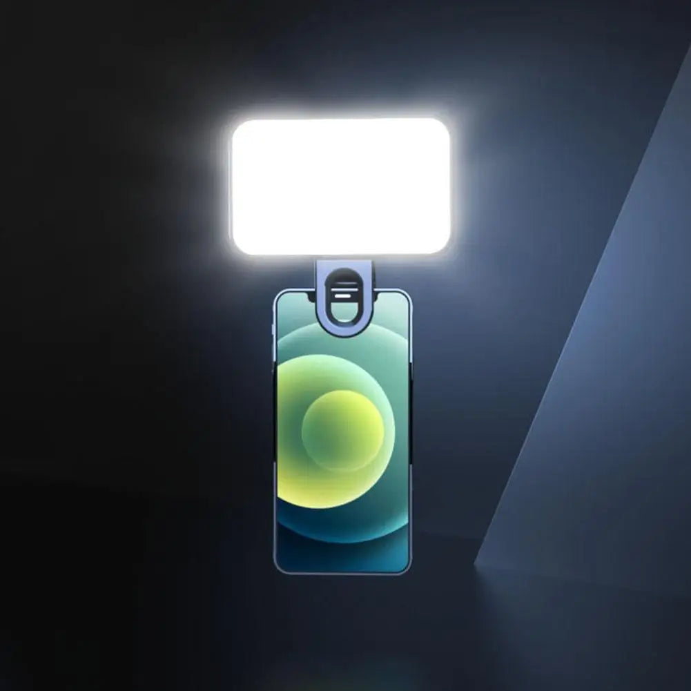 Portable Mini LED Selfie Light | 3 Modes Adjustable Brightness – Rechargeable Clip-On Fill Light for Phone & Laptop