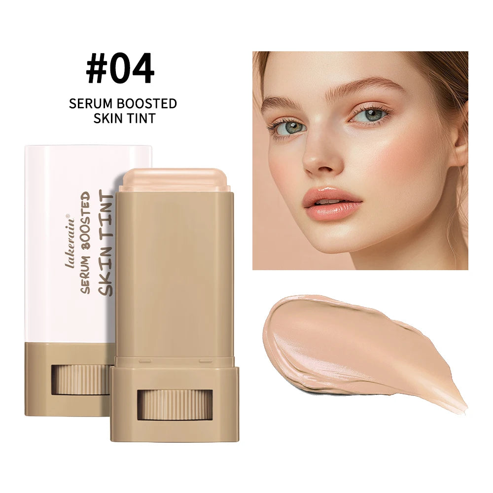 Skin Tint Stick – Waterproof Tinted Serum Foundation Balm | Nourishing Face Contour & Lightweight Makeup Stick for Natural Glow