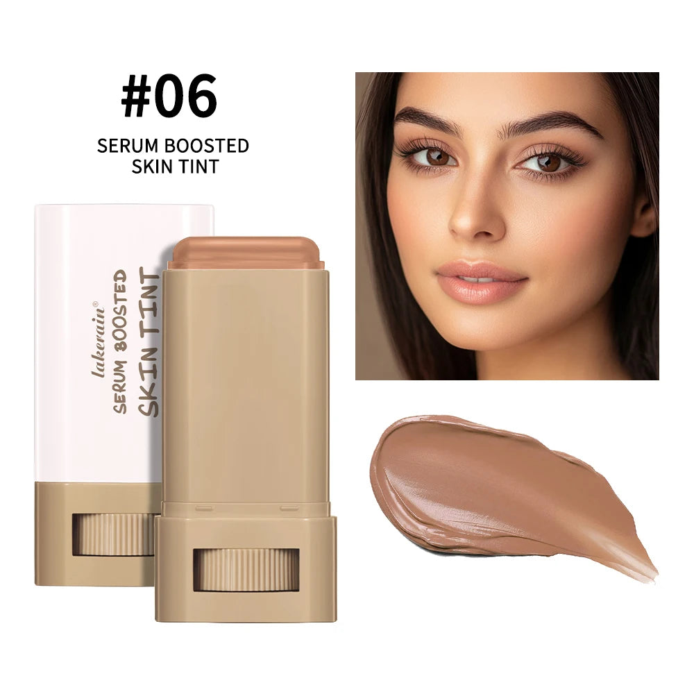 Skin Tint Stick – Waterproof Tinted Serum Foundation Balm | Nourishing Face Contour & Lightweight Makeup Stick for Natural Glow