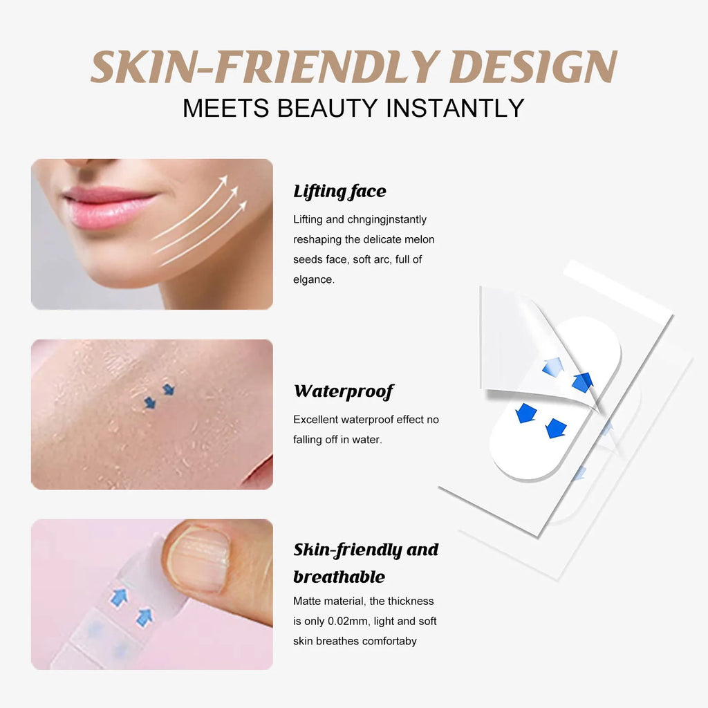 Invisible V-Shape Face Lift Tape – Double Chin, Neck & Eye Tightening Stickers (40/120 PCS) | Instant Anti-Wrinkle Beauty Tool for Women