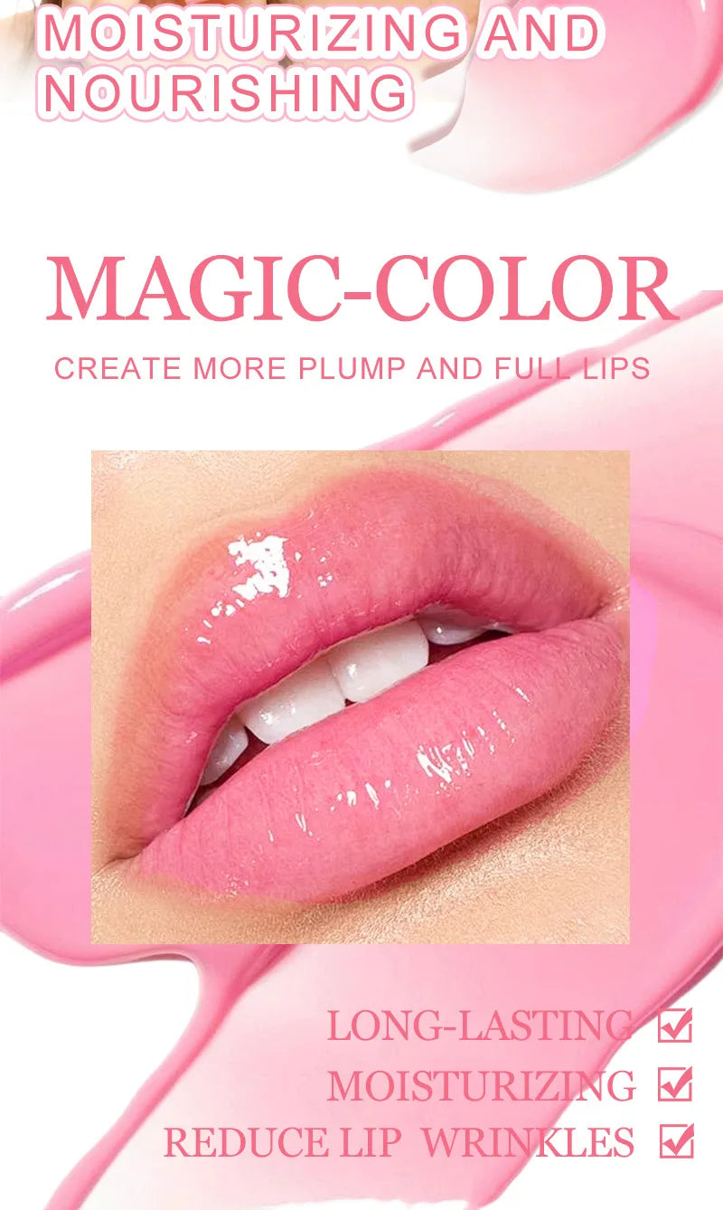 Color-Changing Lip Gloss - Hydrating & Non-Greasy Tinted Lip Oil, Mirror Shine & Plumping Effect, Moisturizing Reviving Lip Care