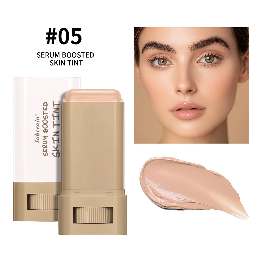 Skin Tint Stick – Waterproof Tinted Serum Foundation Balm | Nourishing Face Contour & Lightweight Makeup Stick for Natural Glow
