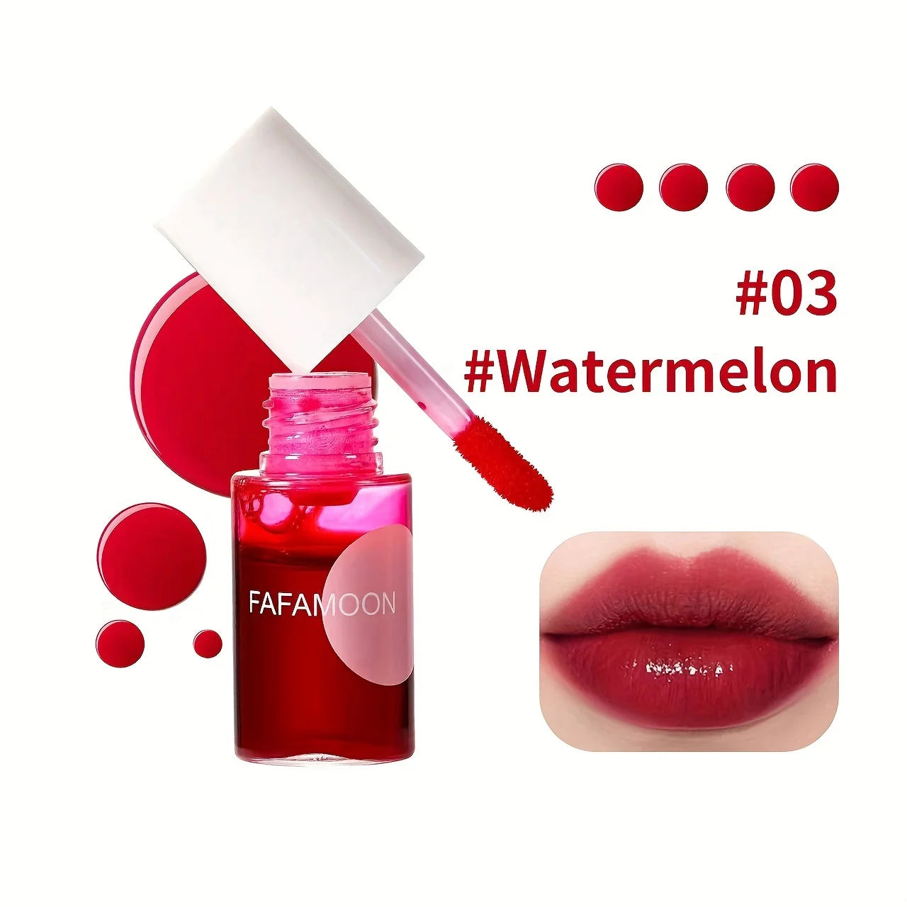 Fruity Lip Tint Water Gloss (4 Colors) – Moisturizing Waterproof Liquid Lipstick | Non-Sticky, High Pigment & Long-Lasting Shine