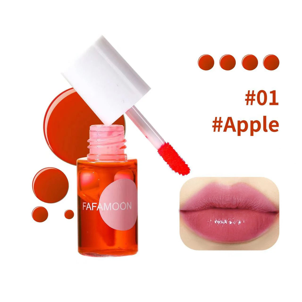 Fruity Lip Tint Water Gloss (4 Colors) – Moisturizing Waterproof Liquid Lipstick | Non-Sticky, High Pigment & Long-Lasting Shine