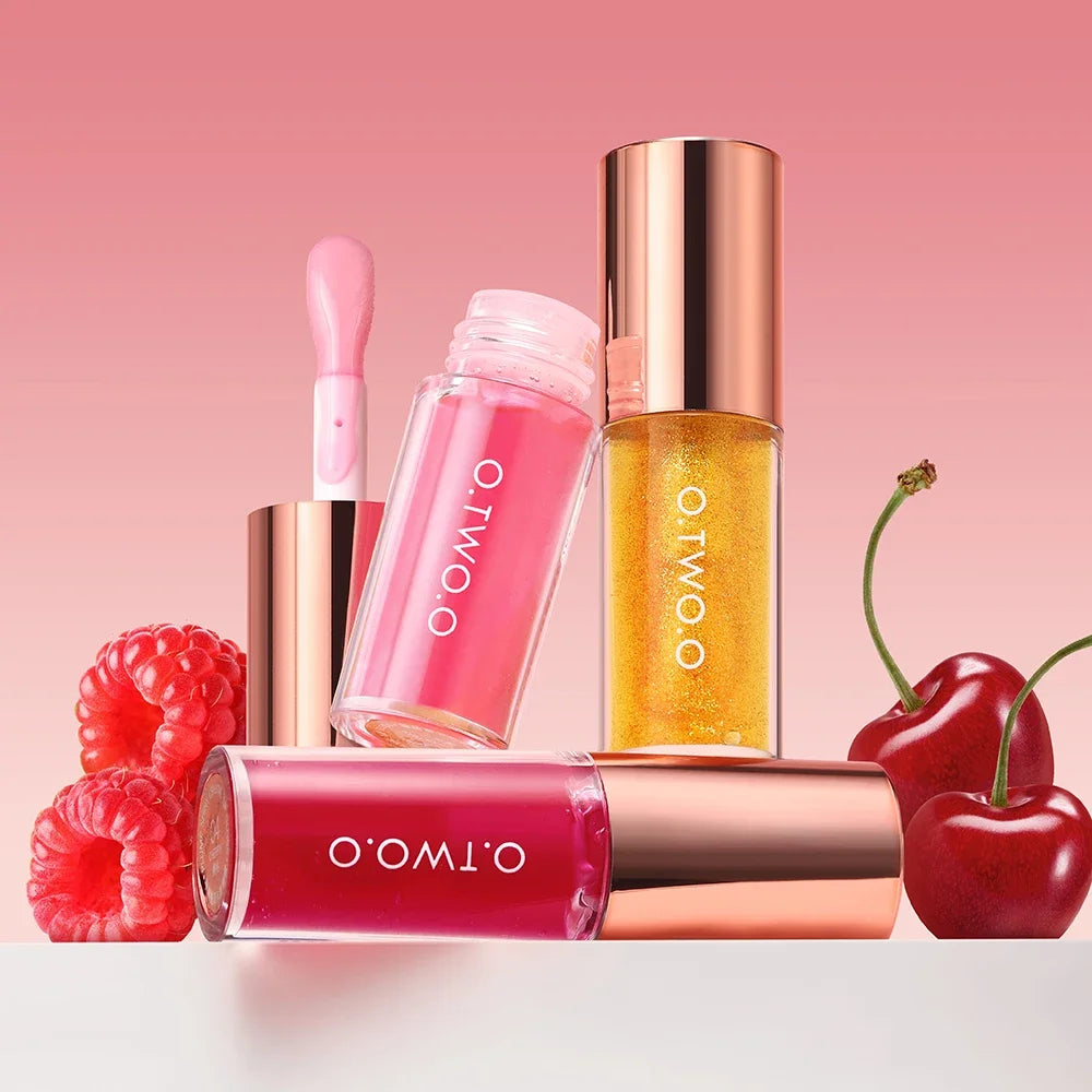 O.TWO.O Lip Oil Gloss | Hydrating Plumping Lip Balm – Non-Sticky, Glossy Shine & Natural Tint