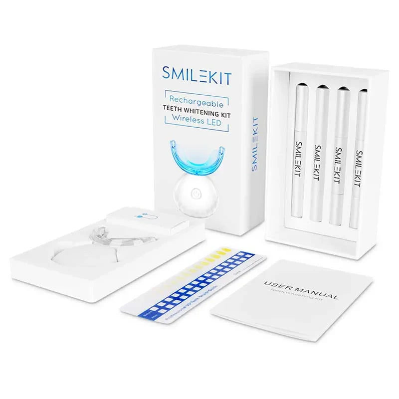 Wireless Teeth Whitening Kit with LED Light ✨ | Professional Results at Home 🦷