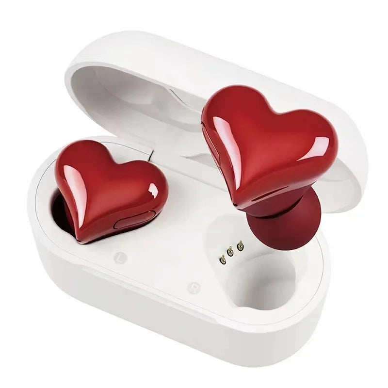 Heartbuds Wireless Earphones – Cute Heart Shape Bluetooth 5.0 Earbuds for Girls | Stylish Pink TWS Headset with Mic for Music, Gaming & Daily Use
