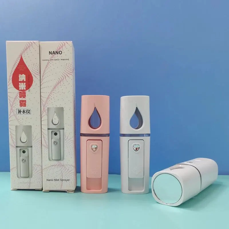 Nano Facial Mister Portable Spray | Hydrating Mini Mist Sprayer with Mirror – Refresh & Moisturize Skin Anytime