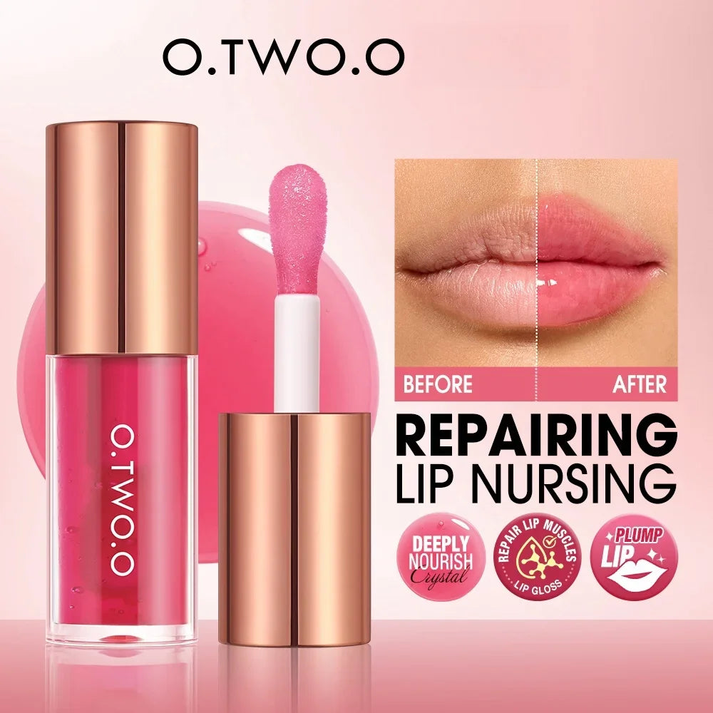 O.TWO.O Lip Oil Gloss | Hydrating Plumping Lip Balm – Non-Sticky, Glossy Shine & Natural Tint