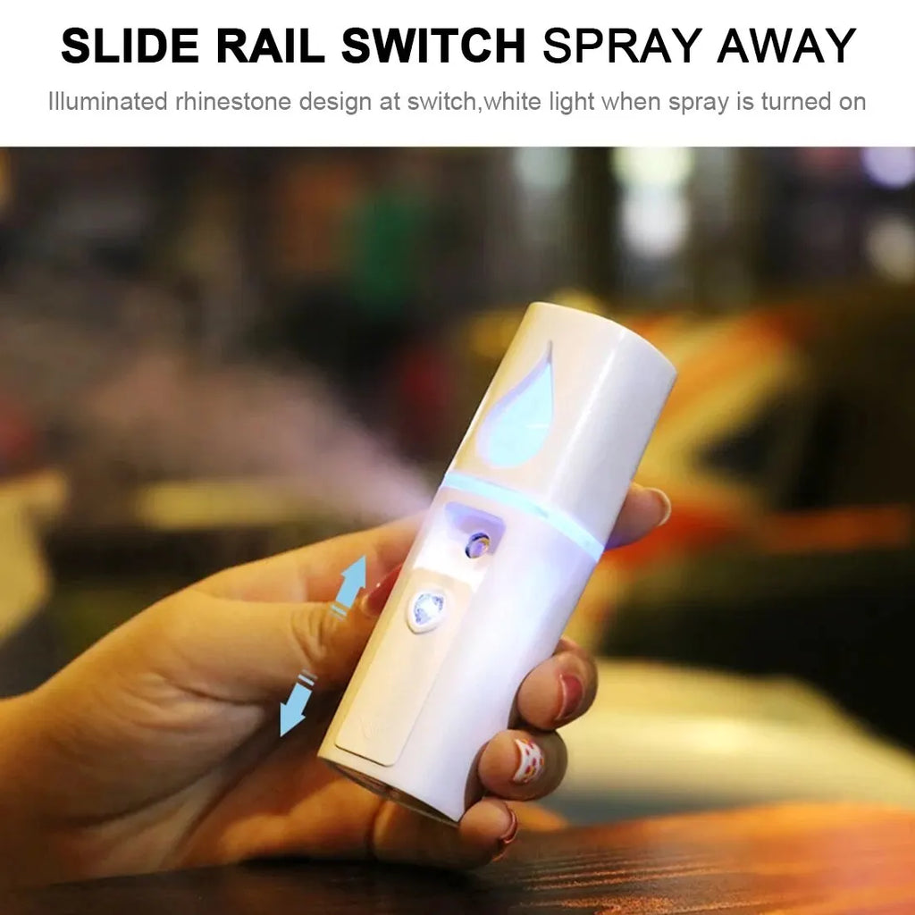 Nano Facial Mister Portable Spray | Hydrating Mini Mist Sprayer with Mirror – Refresh & Moisturize Skin Anytime