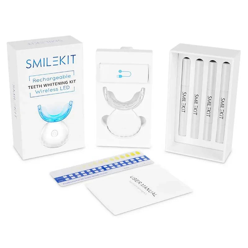 Wireless Teeth Whitening Kit with LED Light ✨ | Professional Results at Home 🦷