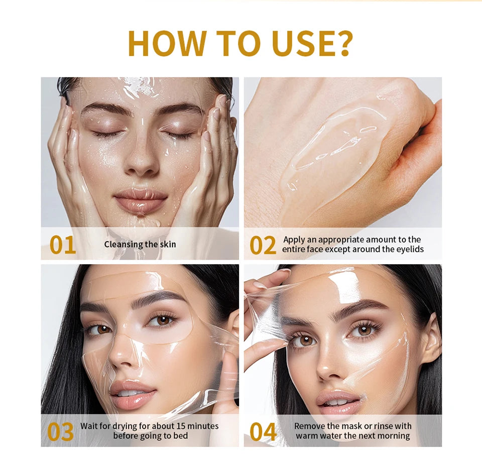 Korean Deep Collagen Peel-Off Mask | Overnight Lifting & Anti-Wrinkle Face Mask for Firm, Glowing Skin